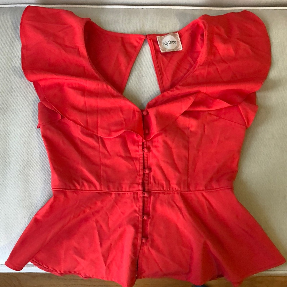 Alythea Fitted Blouse with Looped Buttons Size M